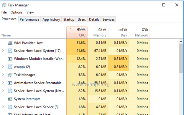 Beheben Sie die hohe CPU-Auslastung des WMI-Provider-Hosts unter Windows 10, 8.1, 8, 7