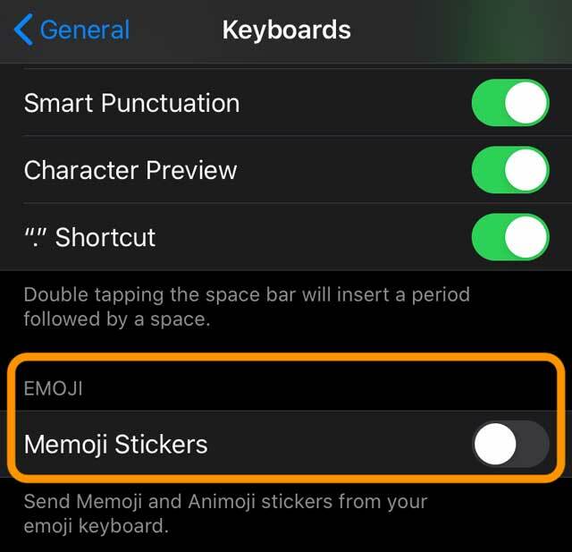 deaktiver memoji-klistremerker på iPad og iPhone