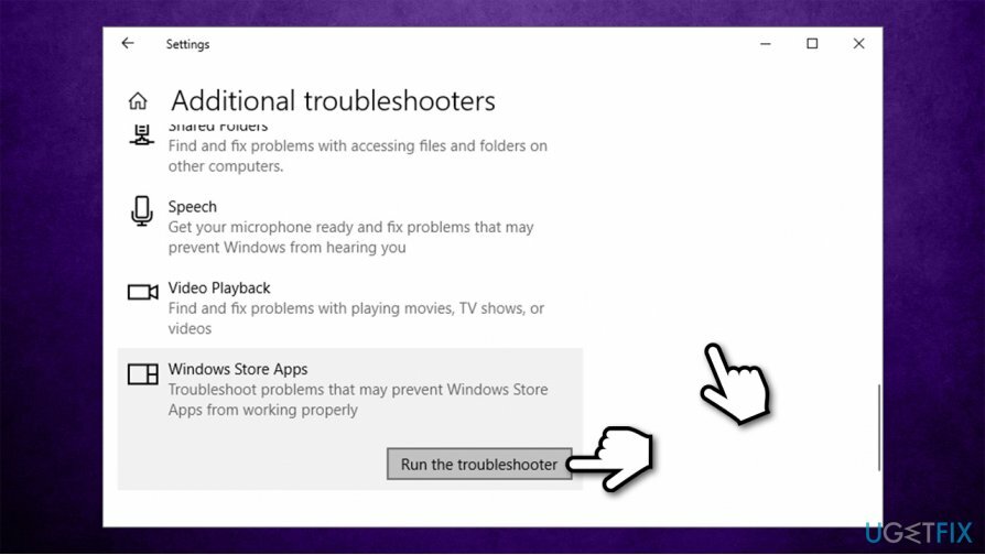 Ejecute el solucionador de problemas de aplicaciones de Windows