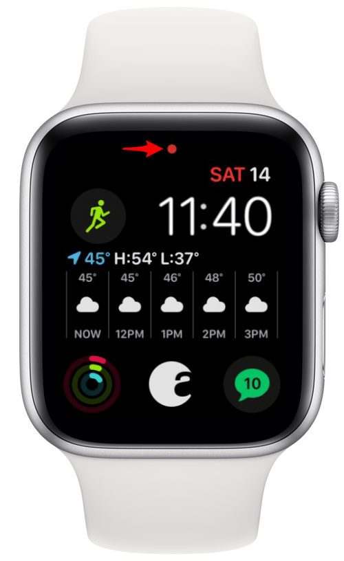 Значок красной точки на Apple Watch