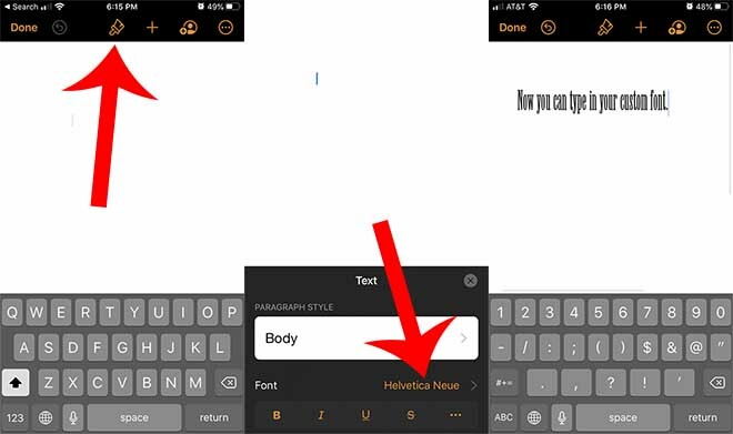 iOS 13 kohandatud fontide kasutamine 