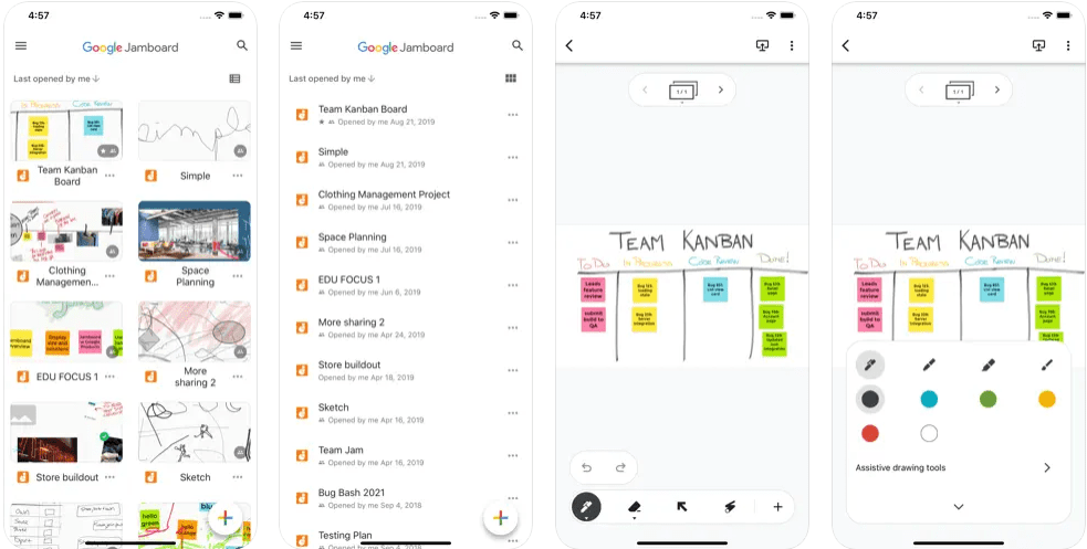 Aplikace Google Jamboard pro iOS