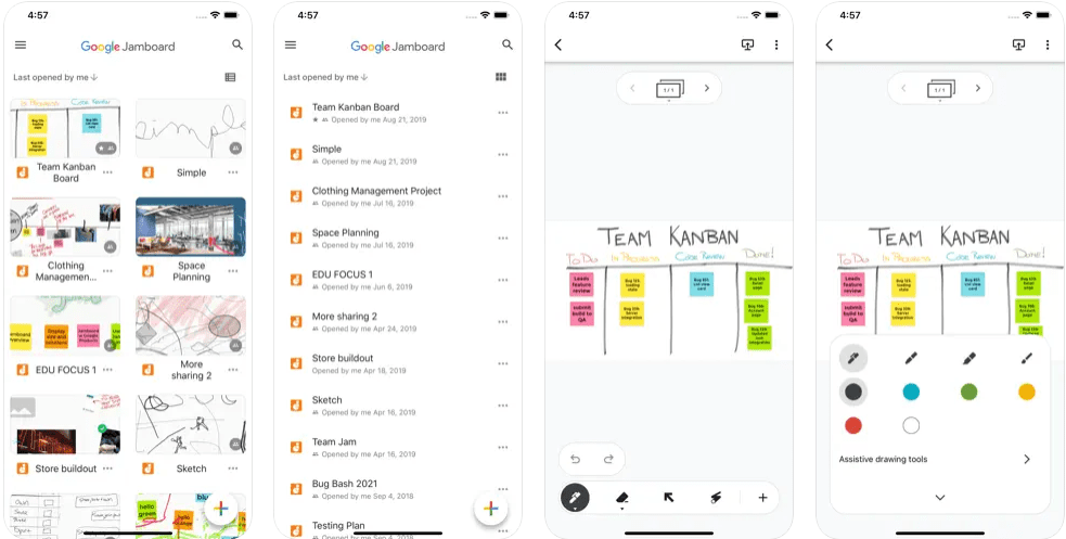 Aplikacja Google Jamboard na iOS