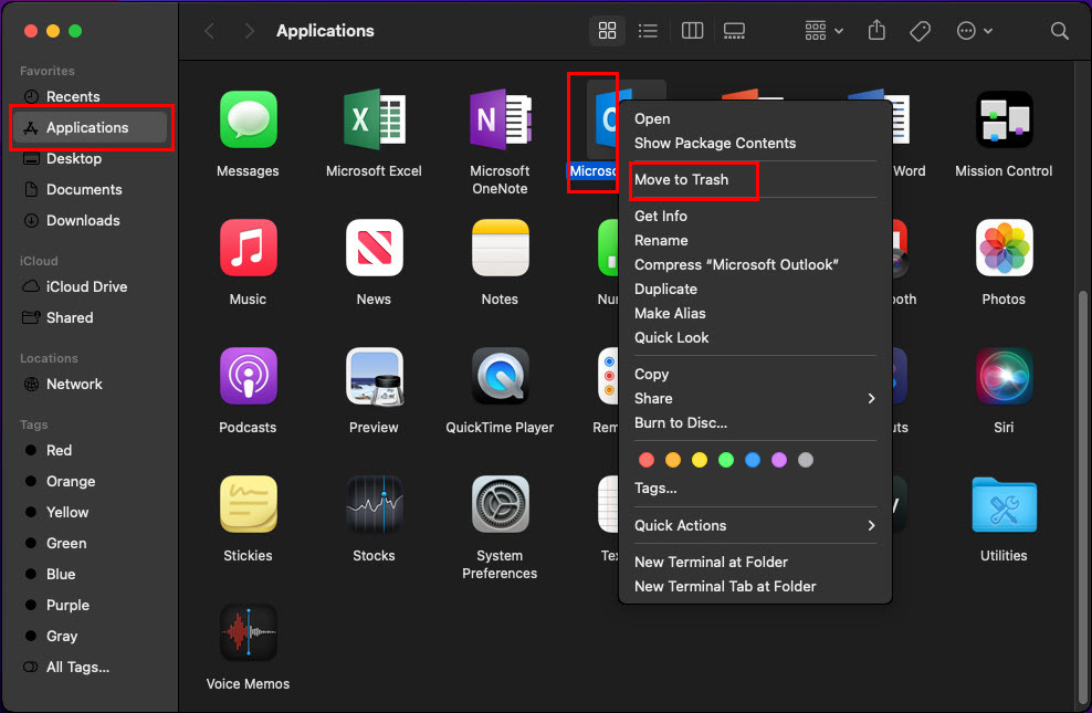 Désinstallation des applications Microsoft de macOS