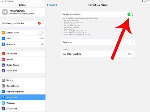 iPadOS Full Keyboard Access