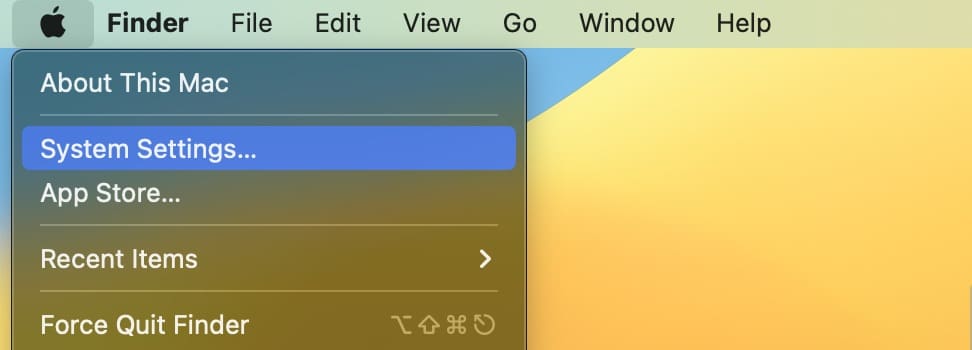 Snímka obrazovky nastavení systému Mac