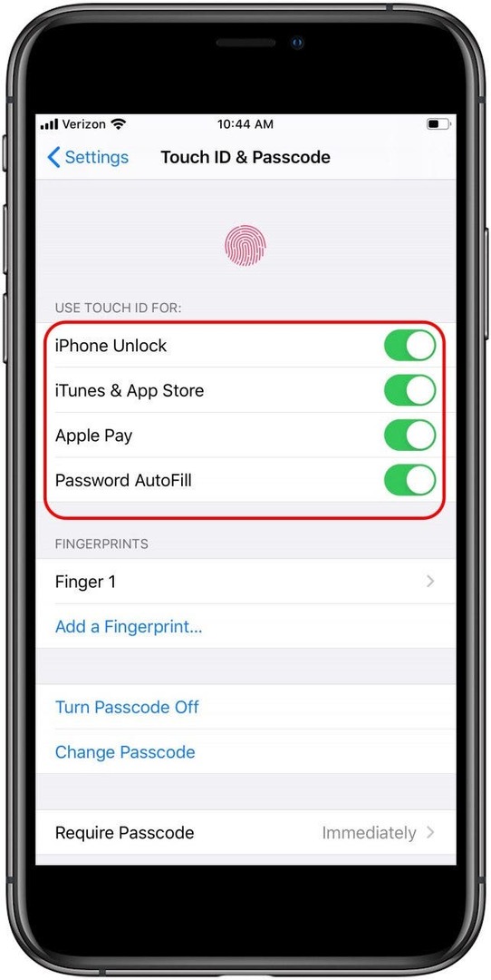 postavke touch id-a