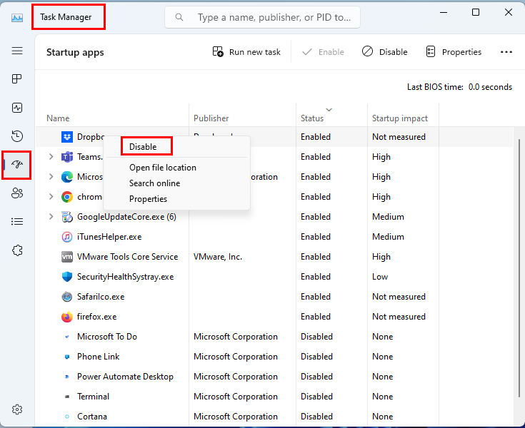 Cara mengubah aplikasi Windows 11 Startup dari Task Manager