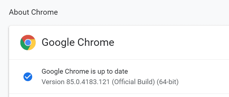 über die Chrome-Browserversion