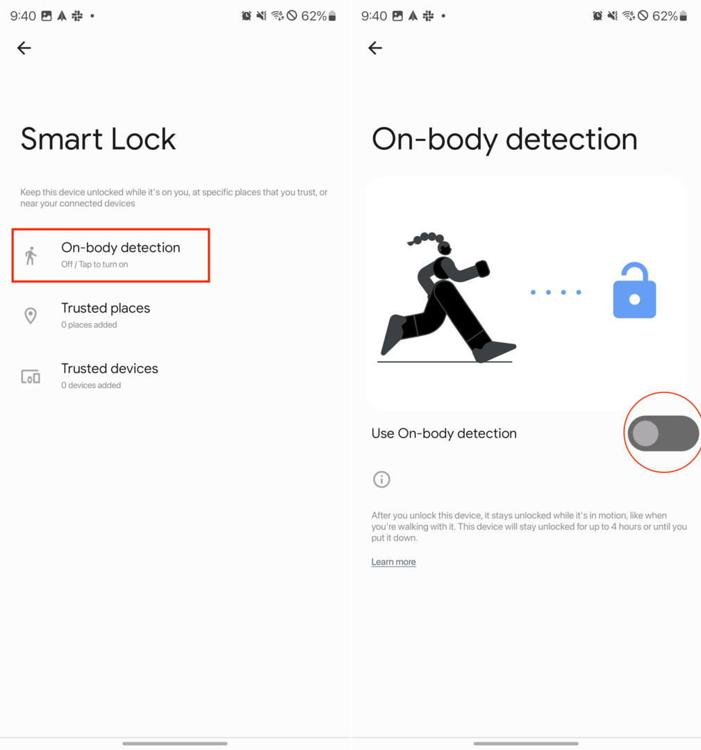 Jak zapobiegać przypadkowemu wybieraniu numerów w Androidzie - Odblokuj telefon - Smart Lock - 2