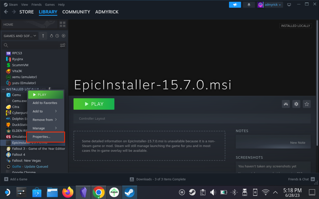 Como instalar a Epic Games Store no Steam Deck - 23