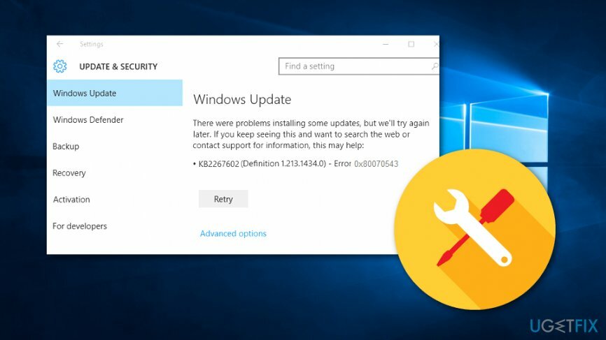 Πώς να διορθώσετε το σφάλμα Windows Update 0x80070543;