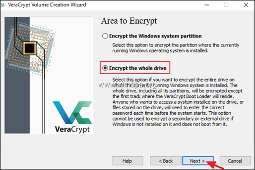 VeraCrypt süsteemi draiv