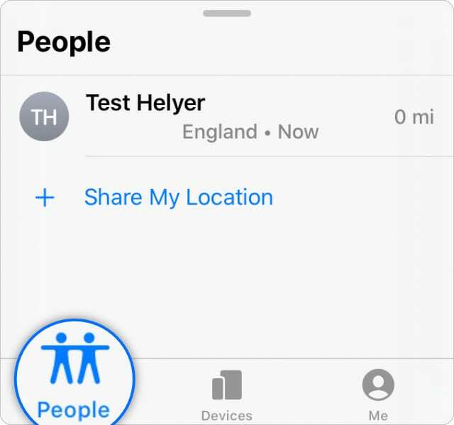A Saját lehetőségek keresése a Személyek lapon az iOS 13 rendszerben