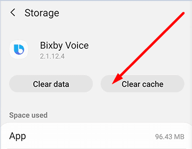 bixby voice tühjendage vahemälu.webp