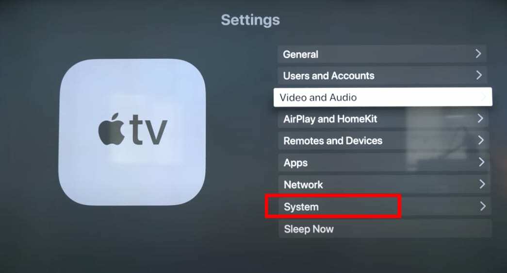 מערכת apple-tv-מערכת מודגשת
