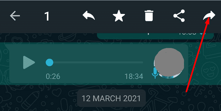 whatsapp vidarebefordra ljudmeddelande