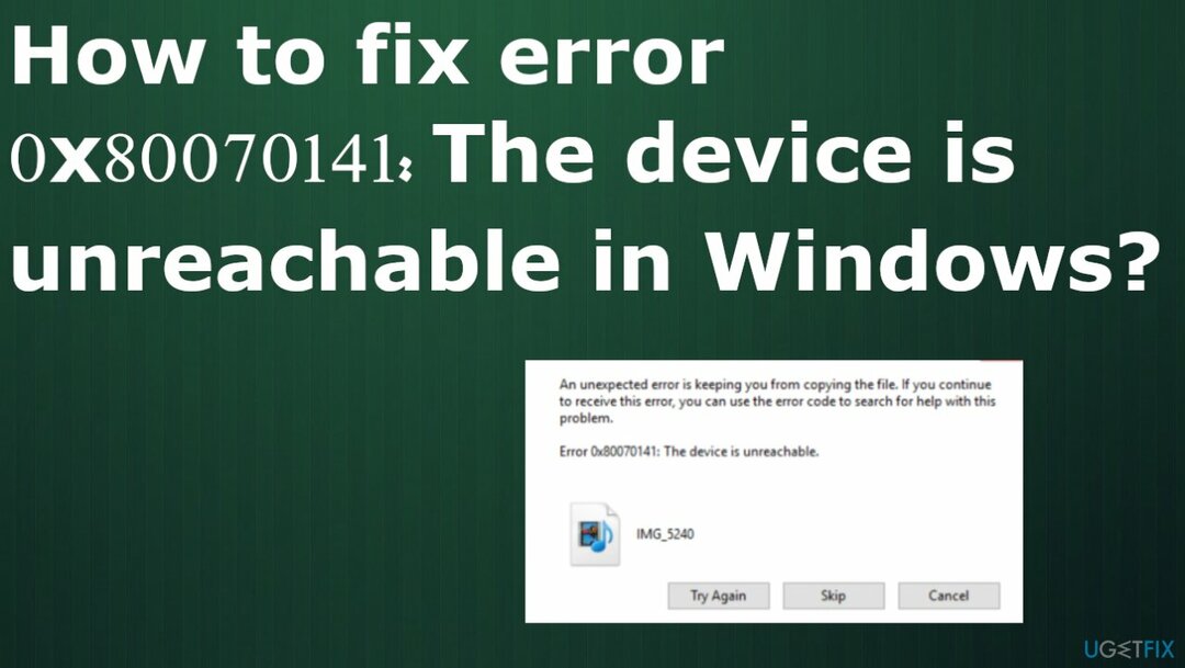 Chyba systému Windows 0x80070141