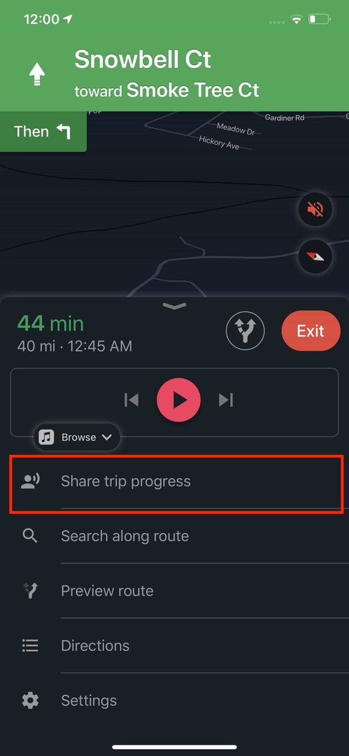 iPhone Google Maps ETA