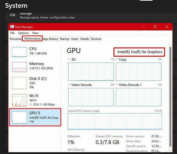 Listet grafikkort Task Manager