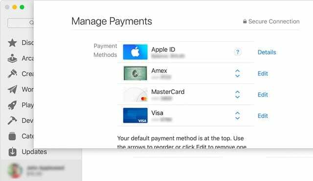 Mac App Store gérer les paiements