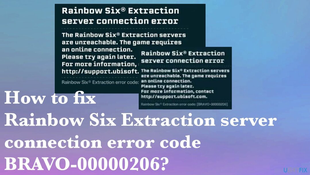Kód chyby připojení k serveru Rainbow Six Extraction BRAVO-00000206