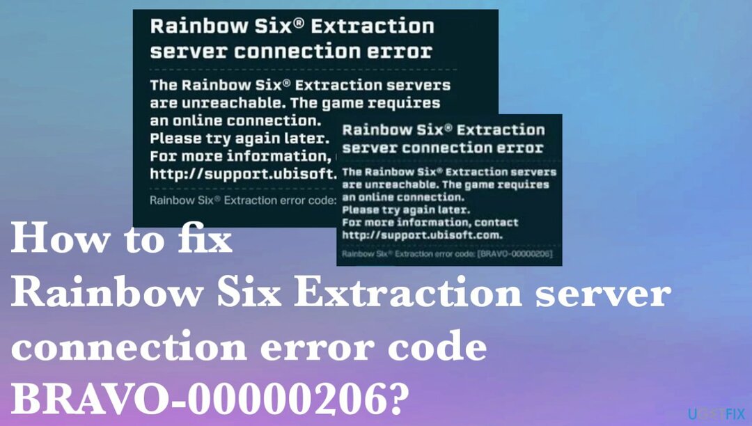 Kód chyby pripojenia k serveru Rainbow Six Extraction BRAVO-00000206