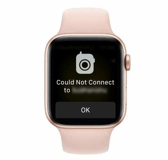 Apple Watch vysielačka sa nepodarilo pripojiť správu