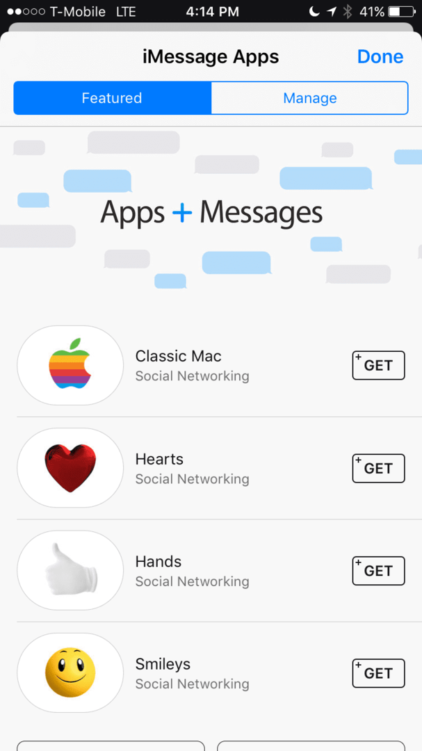 Fonctionnalités d'iMessage dans iOS 10