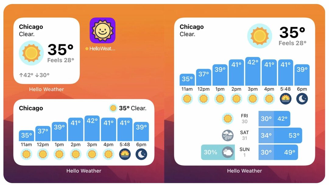 Geriausios iPhone orų programos – Hello Weather