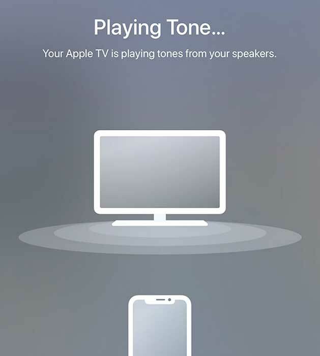 apple tv tocando um tom