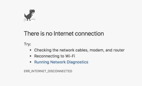 ERR อินเทอร์เน็ตถูกตัดการเชื่อมต่อ
