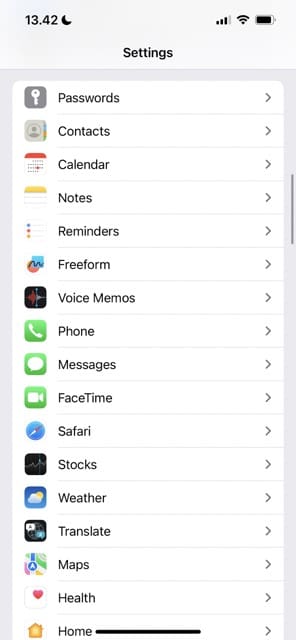 Poruke Postavke iPhone Snimka zaslona