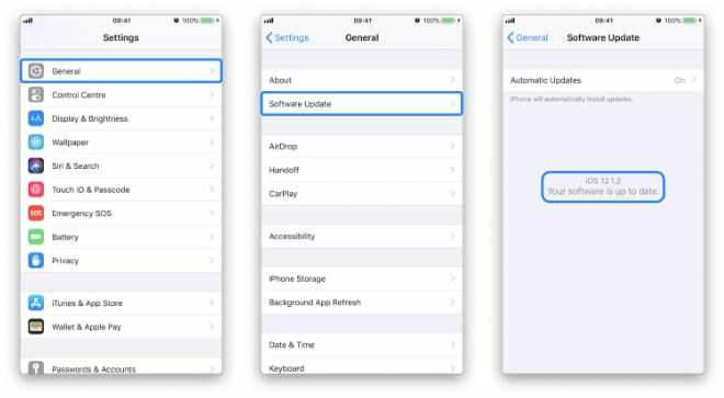  cómo navegar a la configuración de actualización de software en iPhone