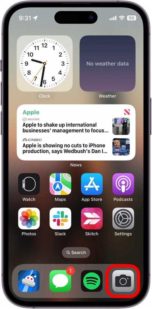 Halten Sie in einer beliebigen App auf dem Startbildschirm Ihres iPhones gedrückt.