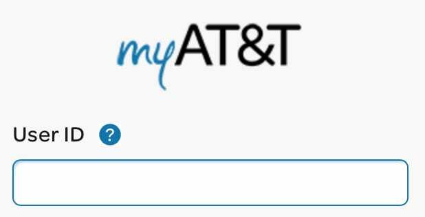 My AT&T. के लिए लॉगिन पेज