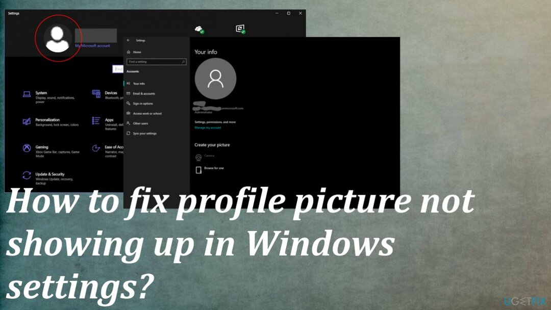 Opravit, že se profilový obrázek nezobrazuje v nastavení Windows?