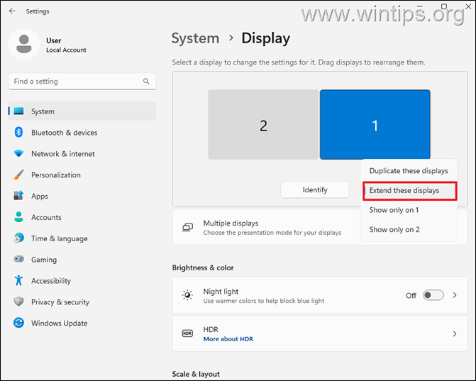 Duplizieren oder Erweitern von Monitoren in Windows 11