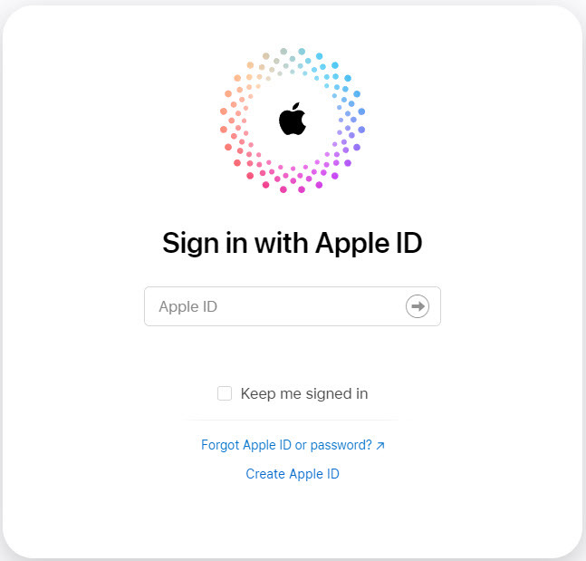 היכנס עם Apple ID ב-iCloud