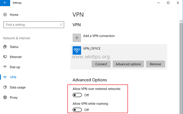 שנה הגדרות VPN של Windows 10