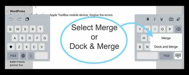 iPad Keyboard Merge til split-tastaturer