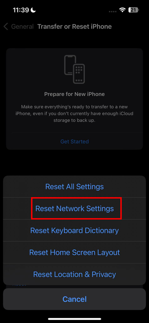 iPhoneでネットワーク設定をリセットする方法