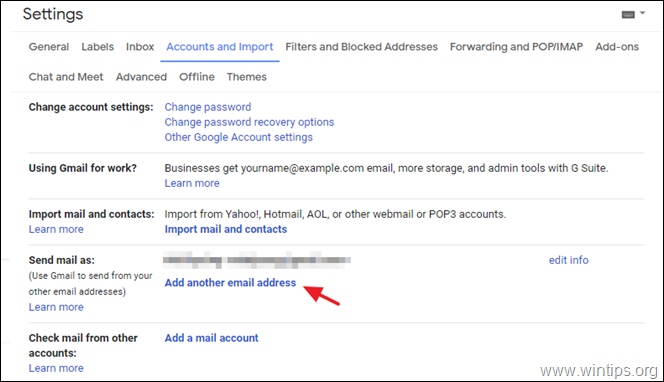 Adicionar outro alias de e-mail gmail