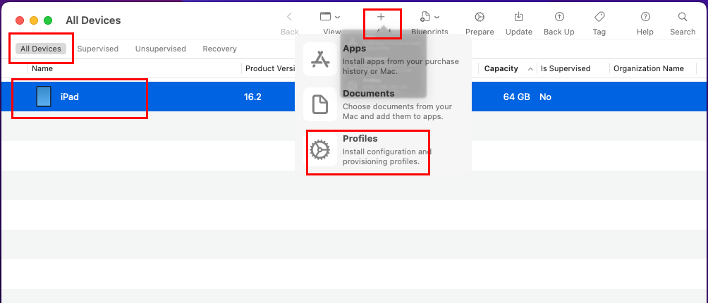 Een configuratieprofiel toevoegen aan de iPad