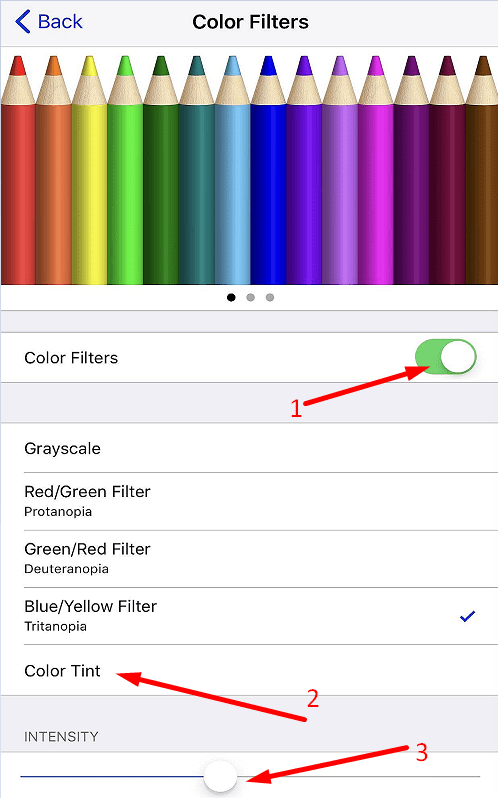 iphone kleurenfilters