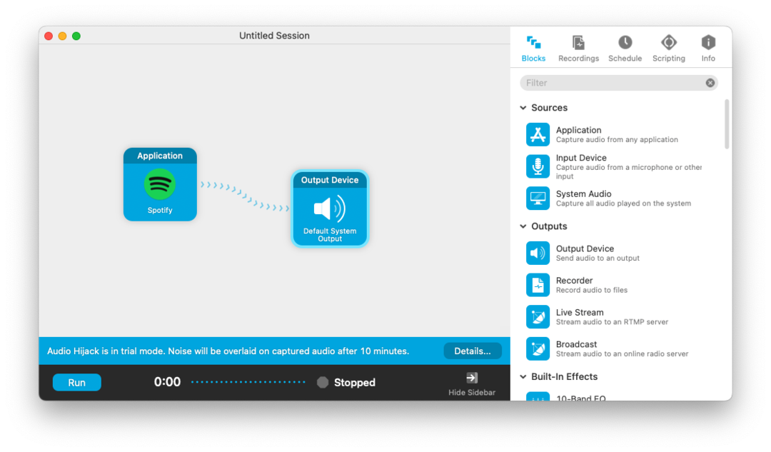 Styr individuell programvolym på Mac med Audio HiJack - 6