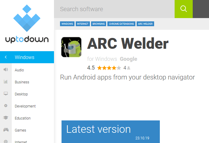 ARC Welder pre Windows