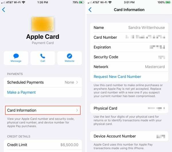 Informazioni sulla carta Apple