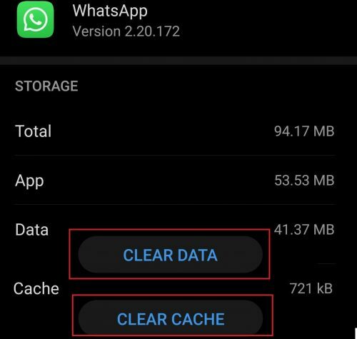 Whatsapp limpar cache