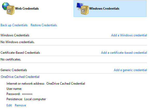 OneDrive-Cached-Credential